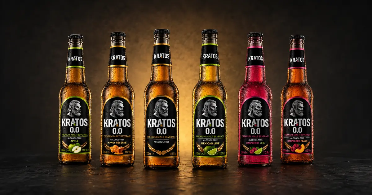 KRATOS 0.0 Collection: Six Alcohol-Free Malt Beverages, One Bold Identity